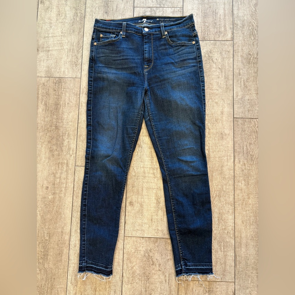 7 For All Mankind Dark Blue Skinny Jeans